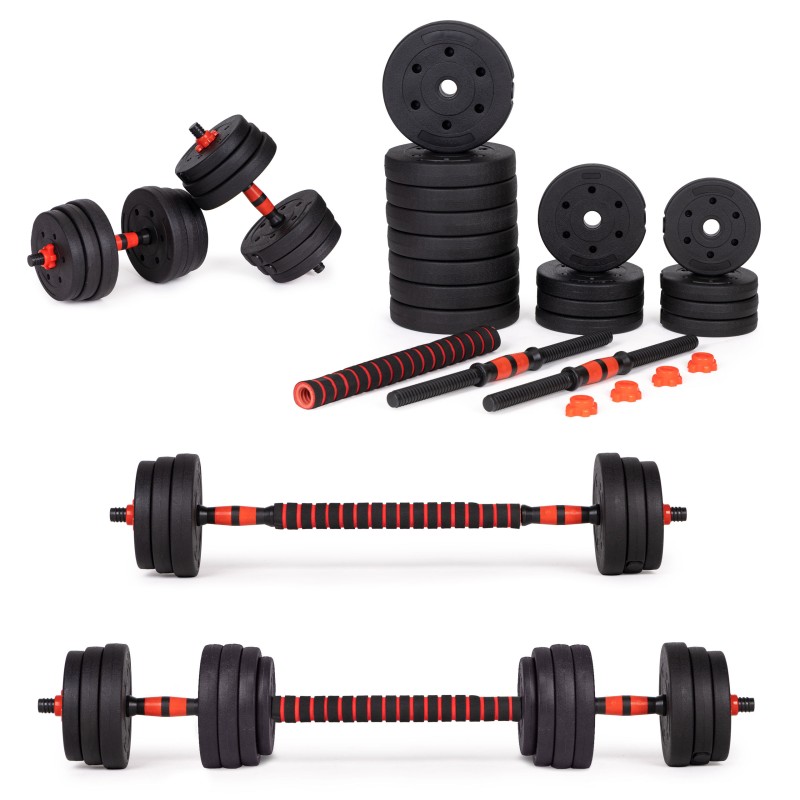 Hantle regulowane 2x15 kg sztanga zestaw 30 kg gryf MOVEPRO