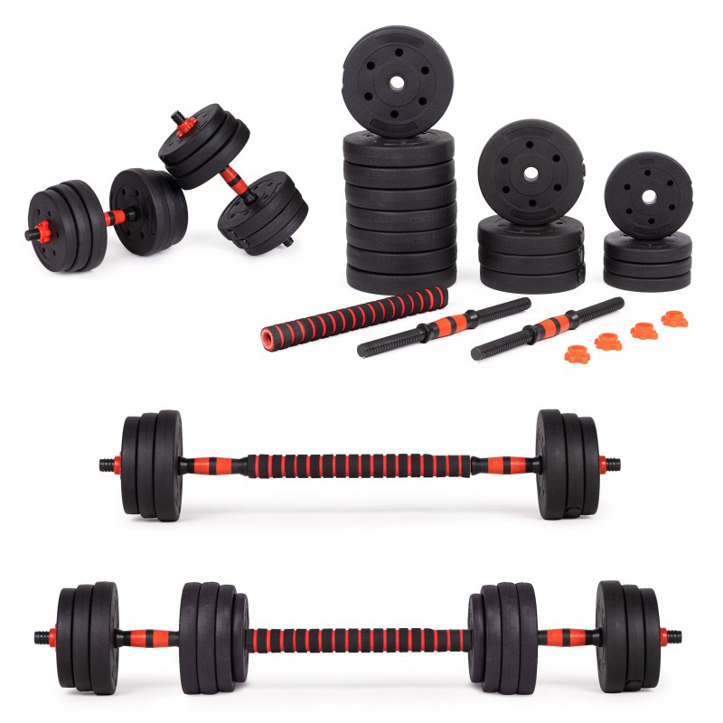 Hantle regulowane 2x20 kg sztanga zestaw 40 kg gryf MOVEPRO