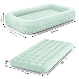Materac dmuchany z bandami głębokie łóżko dla dziecka + pompka INTEX 66810