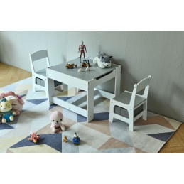 Meble dla dzieci zestaw drewniany stół + 2 krzesła ECOTOYS