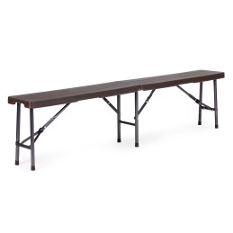 Zestaw cateringowy stół bankietowy 180 cm + 2 ławki brąz MultiGarden