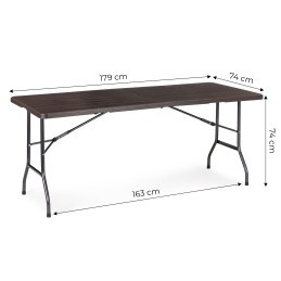 Stół cateringowy bankietowy ogrodowy składany 180 cm brązowy MultiGarden