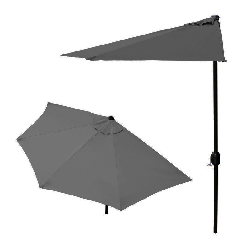 Parasol ogrodowy pół-parasol ścienny na taras 2,7 m szary MultiGarden
