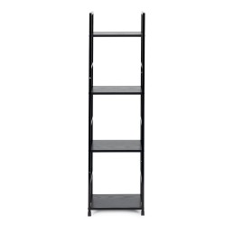 Regał drewniany nowoczesny metalowa rama LOFT 4 półki czarny ModernHome