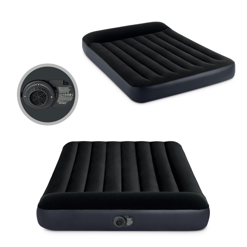 Materac dmuchany 191x137 cm dwuosobowy z pompką łóżko welur INTEX 64148ND