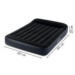 Materac dmuchany 191x137 cm dwuosobowy z pompką łóżko welur INTEX 64148ND