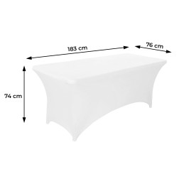 Obrus uniwersalny pokrowiec na stół cateringowy 180 cm 6FT biały elastyczny MultiGarden