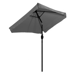 Prostokątny duży parasol ogrodowy skośny łamany z korbą szary 200x140 cm MultiGarden