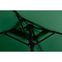 Prostokątny duży parasol ogrodowy skośny łamany z korbą zielony 200x140 cm MultiGarden