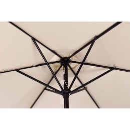 Duży parasol ogrodowy skośny łamany z korbą 6 żeber beżowy 270 cm MultiGarden