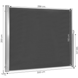 Składana markiza 300x200 cm boczna roleta parawan do ogrodu na taras antracyt MultiGarden