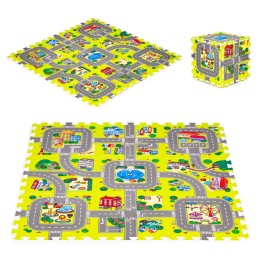 Mata piankowa dla dzieci miasto 9 elementów 90,5x90,5 cm IPLAY