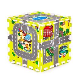Mata piankowa dla dzieci miasto 9 elementów 90,5x90,5 cm IPLAY