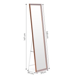 Duże lustro stojące 148 cm aluminiowa rama rozstawiane ModernHome