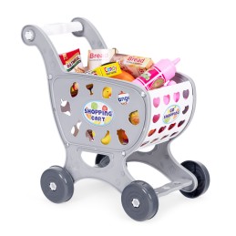 Wózek na zakupy sklepowy do supermarketu kuchni 18 akcesoriów szary