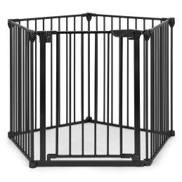 Bramka kojec barierka ochronna dla dzieci i zwierząt 5 paneli 60 cm metal czarny ECOTOYS