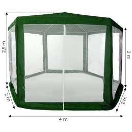 Namiot pawilon ogrodowy handlowy 2x2x2 m z moskitierą zielony MultiGarden