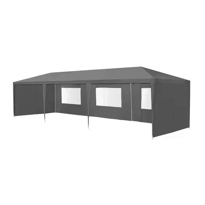 Namiot pawilon ogrodowy handlowy 3x9 m 8 ścianek szary MultiGarden