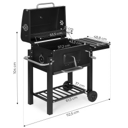 Grill węglowy duży ogrodowy z pokrywą termometr półki koła dmuchawa gratis