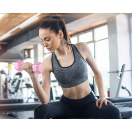 Hantle sześciokątne zestaw 2x3 kg ciężarki do ćwiczeń obciążniki fitness różowe ModernHome