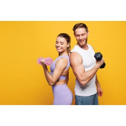 Hantle sześciokątne zestaw 2x3 kg ciężarki do ćwiczeń obciążniki fitness różowe ModernHome