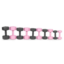 Hantle sześciokątne zestaw 2x3 kg ciężarki do ćwiczeń obciążniki fitness różowe ModernHome