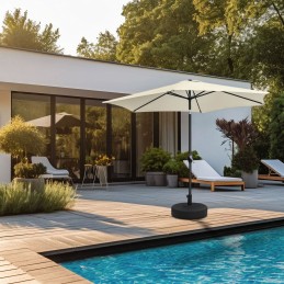 Składany parasol ogrodowy balkonowy regulowany 210 cm beżowy