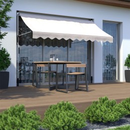 Markiza przeciwsłoneczna balkonowa 300x120 cm regulacja wysokości wodoodporna korbka ręczna beżowa MultiGarden