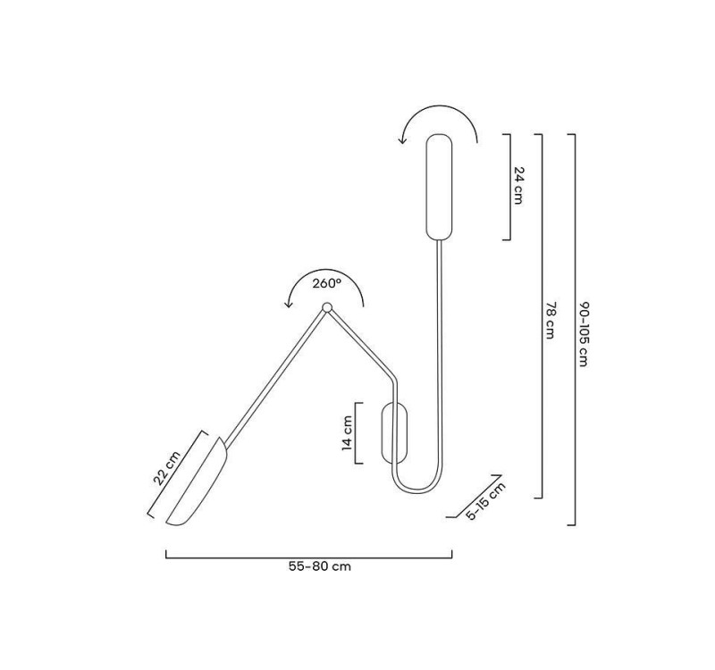 MOOSEE lampa ścienna TENTA czarna