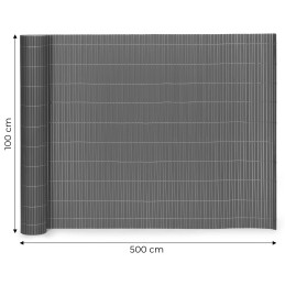 Dwustronna mata bambusowa 100x500 cm na balkon taras ogrodzenie antracyt MultiGarden