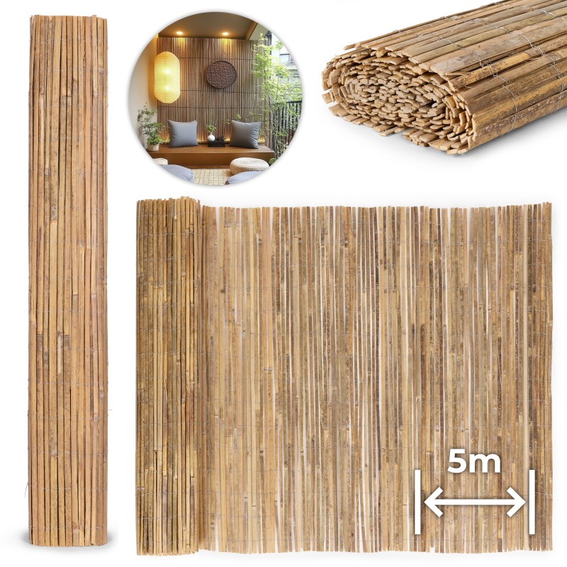 Dwustronna mata bambusowa 150x500 cm na balkon taras ogrodzenie naturalna MultiGarden