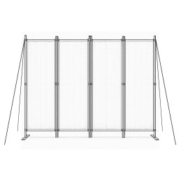 Składany parawan ogrodowy pokojowy 4-panelowy 167x216 cm szary MultiGarden