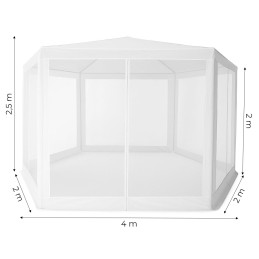 Namiot pawilon ogrodowy handlowy 2x2x2 m z moskitierą biały MultiGarden
