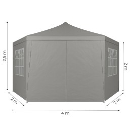 Namiot pawilon ogrodowy handlowy 2x2x2 m z oknami szary MultiGarden