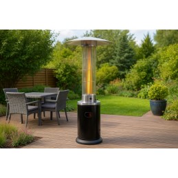 Ogrzewacz parasol gazowy grzejnik 9 kW szklany na ogród patio reduktor wąż pokrowiec MultiGarden
