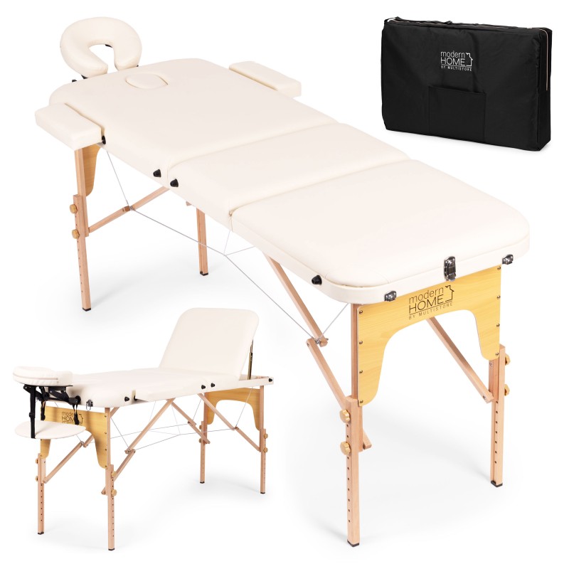 Drewniany stół do masażu i rehabilitacji 3-segmentowy składany w walizkę + torba ModernHome