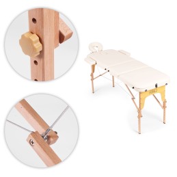 Drewniany stół do masażu i rehabilitacji 3-segmentowy składany w walizkę + torba ModernHome