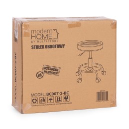 Stołek obrotowy taboret kosmetyczny medyczny fotel regulowany czarny ModernHome