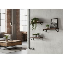 Kwietnik ścienny 3 półki wiszące na kwiaty ozdoby loft ModernHome