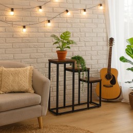Kwietnik stojący stojak na kwiaty ozdoby 3 półki loft ModernHome
