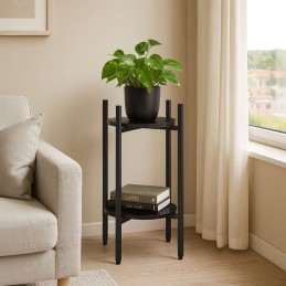 Kwietnik stojący stojak na kwiaty ozdoby 2 poziomy czarny ModernHome