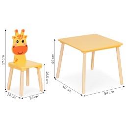 Zestaw mebli dla dzieci stolik + 2 krzesła żyrafa ECOTOYS