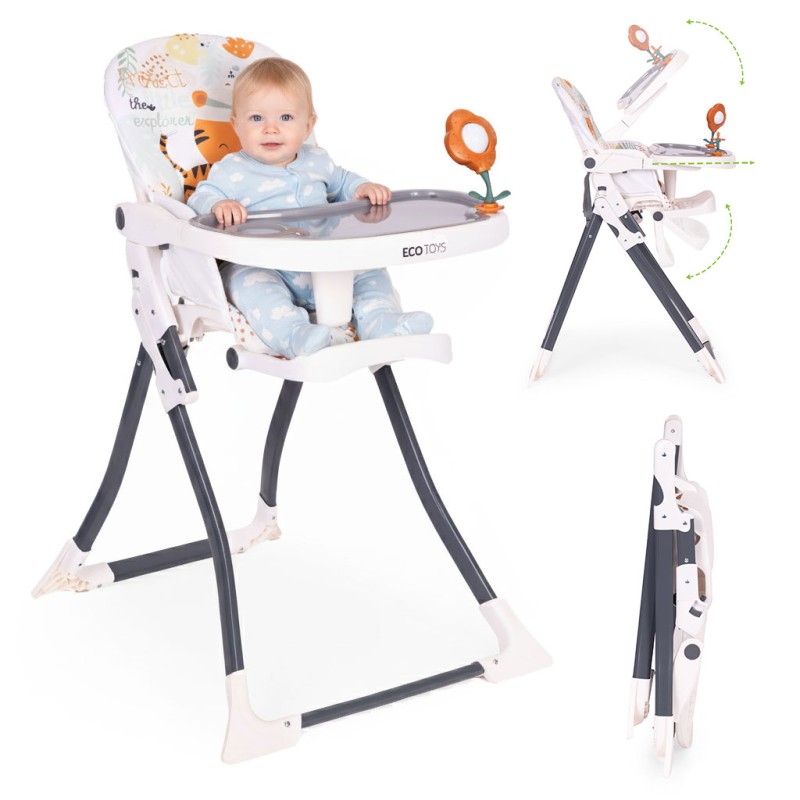 Fotelik krzesełko do karmienia dzieci składane + zabawki ECOTOYS