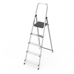 Drabina aluminiowa jednostronna 5 stopni składana z podestem 150 kg ModernHome