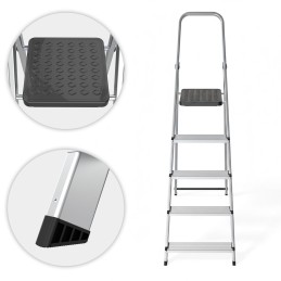 Drabina aluminiowa jednostronna 5 stopni składana z podestem 150 kg ModernHome