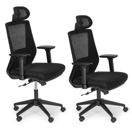 Fotel biurowy obrotowy ergonomiczny regulacja wysokości czarny ModernHome