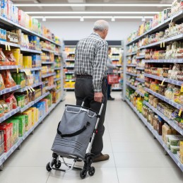 Wózek na zakupy składany torba 30 litrów potrójne koła kieszeń termiczna ModernHome