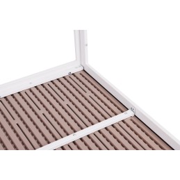Stół ogrodowy 6-osobowy 156x78 cm polywood meble na taras beżowe białe MultiGarden