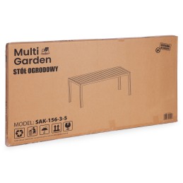 Stół ogrodowy 6-osobowy 156x78 cm polywood meble na taras beżowe białe MultiGarden