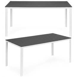 Stół ogrodowy 6-osobowy 156x78 cm polywood meble na taras szare białe MultiGarden